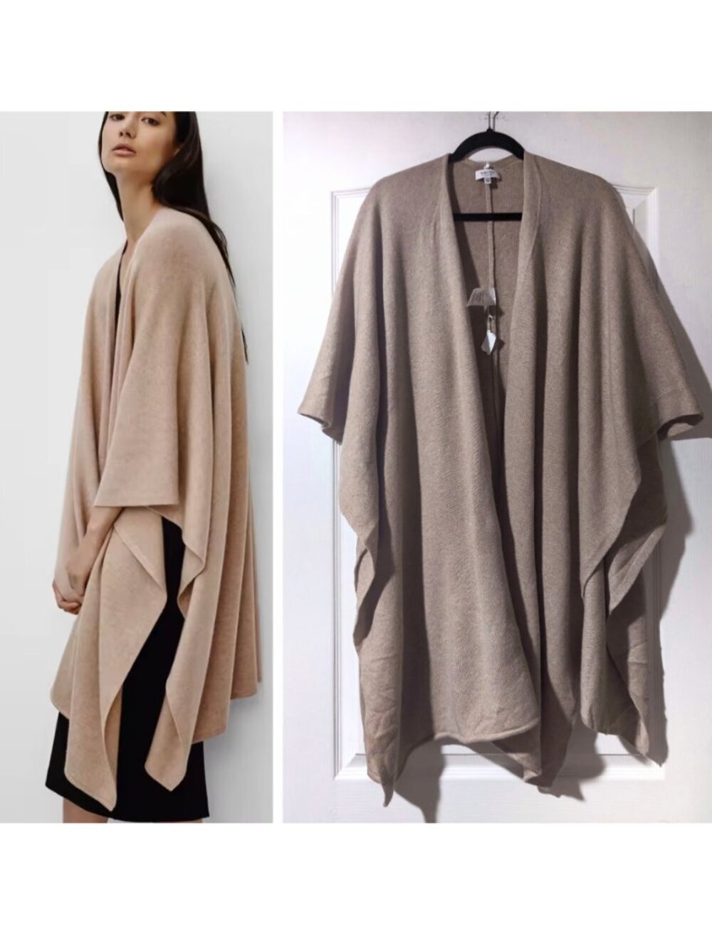 Aritzia Babaton | Lenny Wool-Cashmere Poncho In Heather Gold Camel